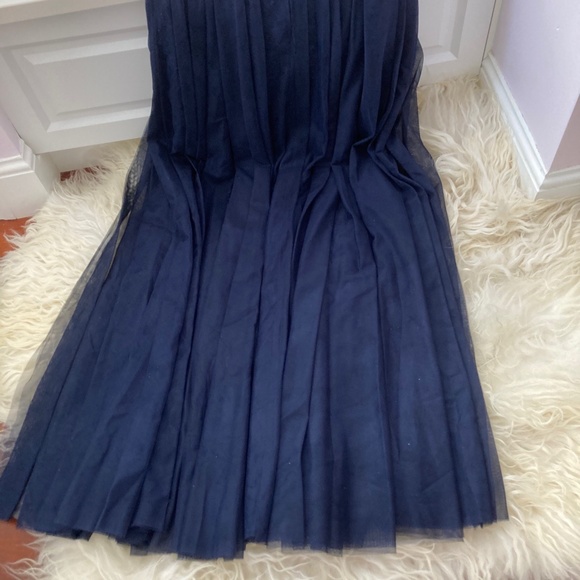 AIDAN MATTOX Womens Navy Sleeveless Below The Knee A-Line Evening Dress - Picture 12 of 14